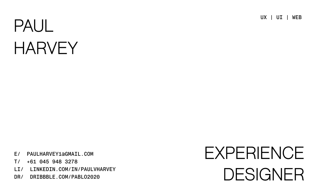 paul harvey business card back