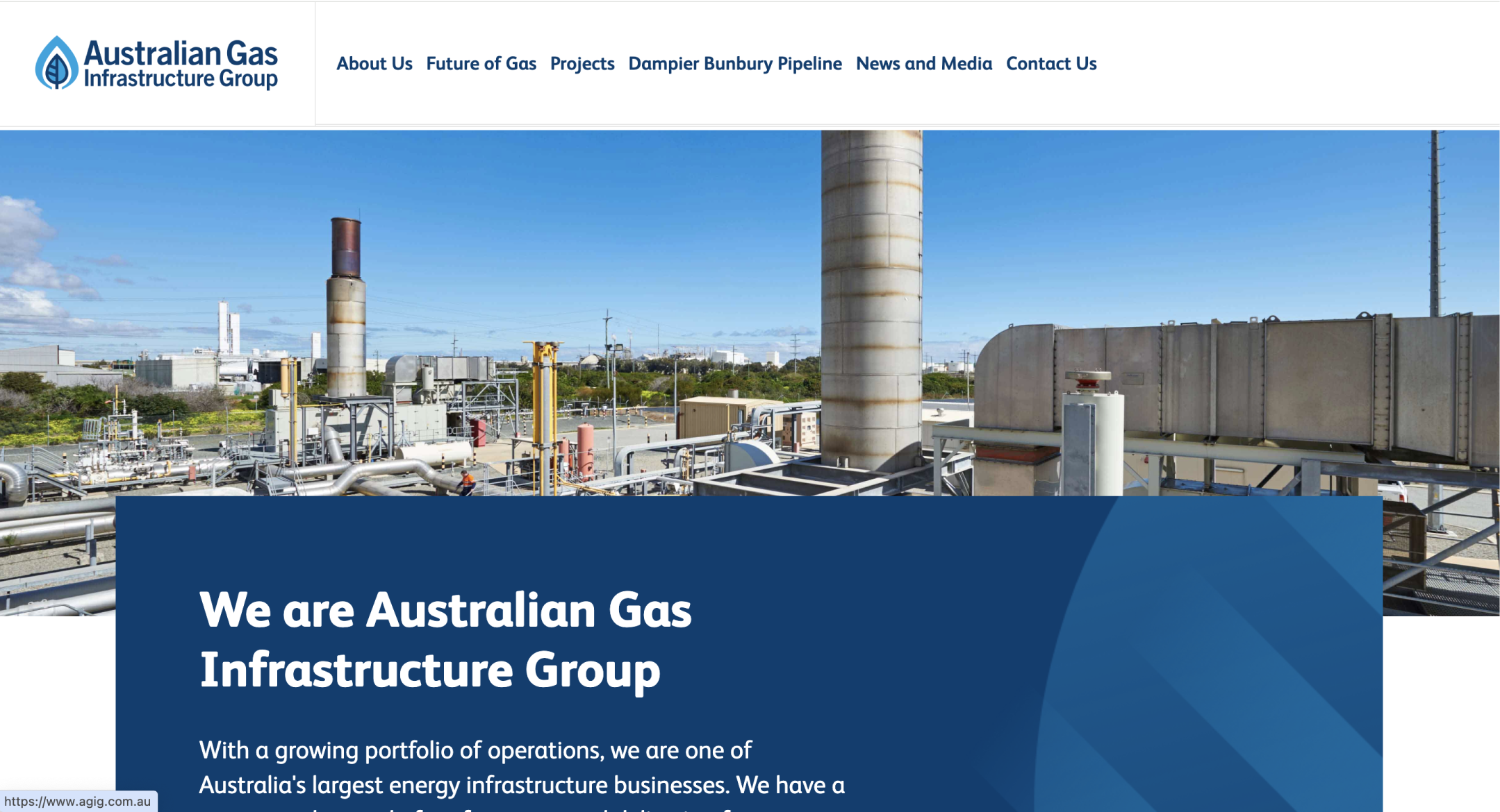 Australian Gas Infrastructure Group (AGIG) homepage