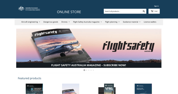CASA online store homepage