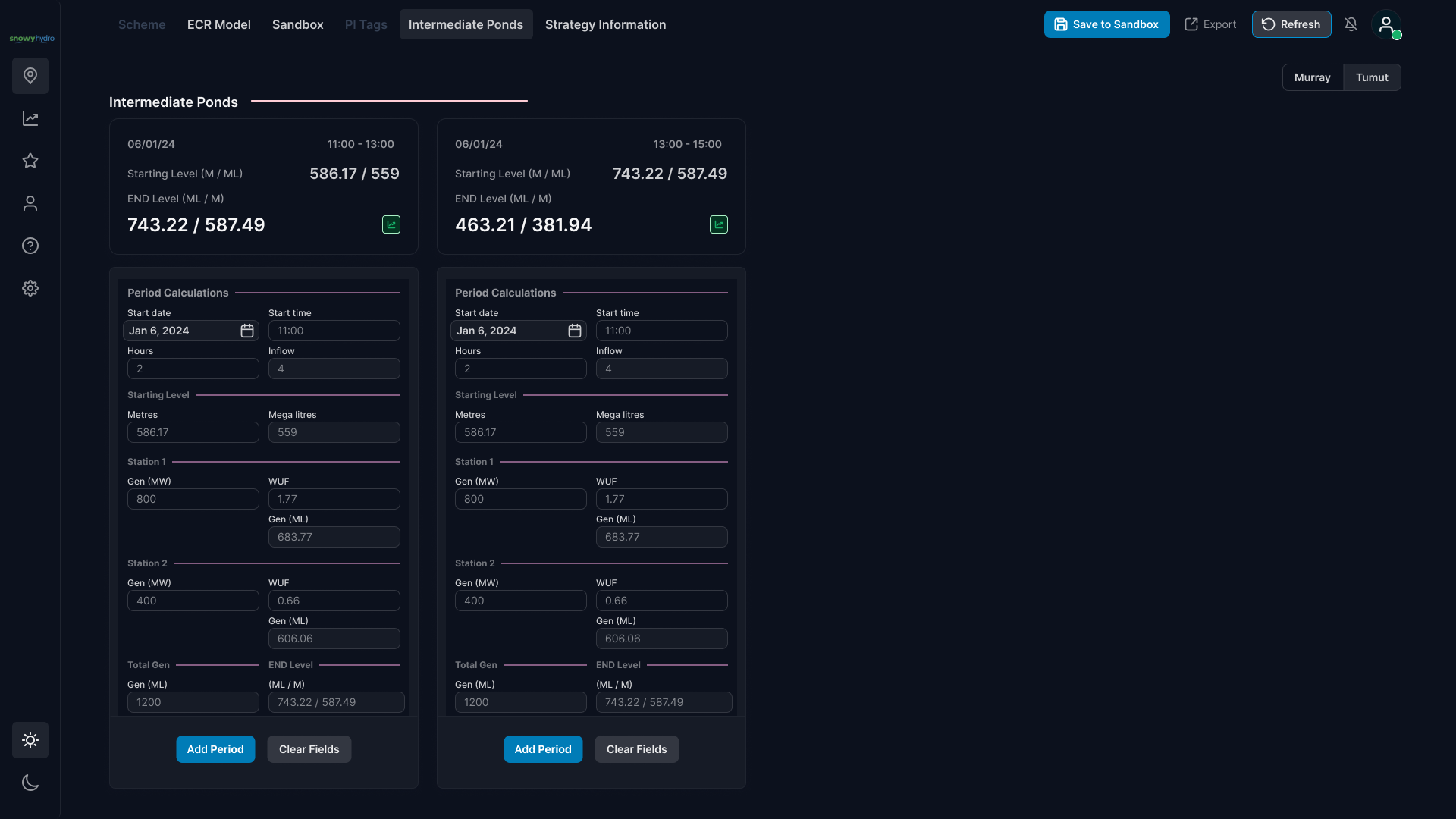 UI dashboard screen